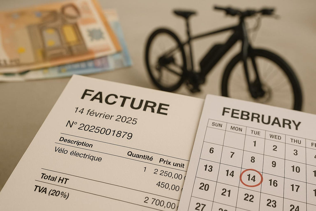 Fransk nationell bonus velo stödordning tidsfrist februari 2025 krav på faktura för inköp av elcykel